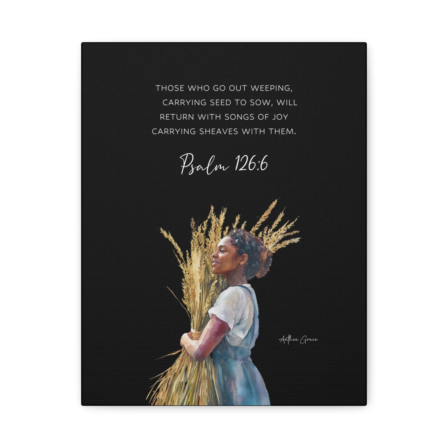 Inspirational Wall Art Canvas, Home Decor, Psalm 126:6, Motivational Gift, Faith-Based Artwork, Uplifting Home Accent