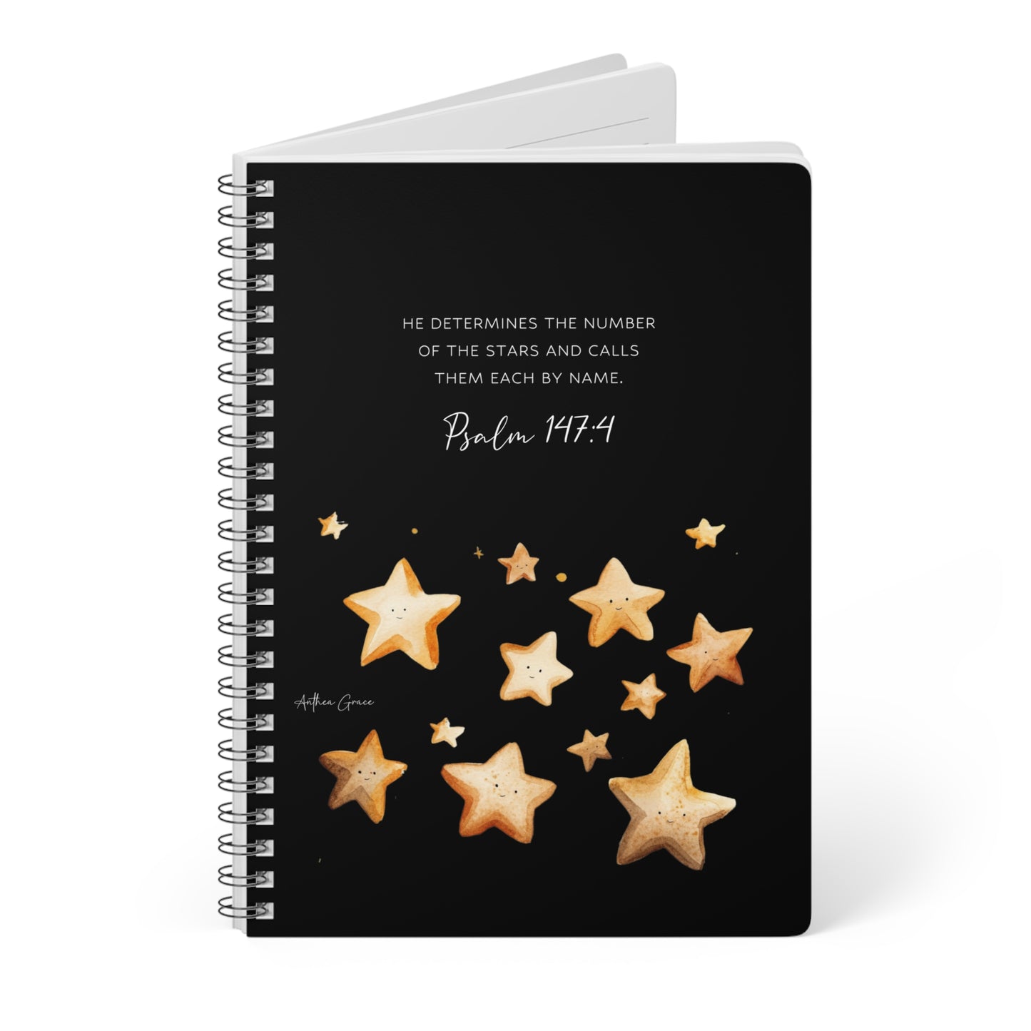 Psalm 147:4 Spiral A5 Notebook