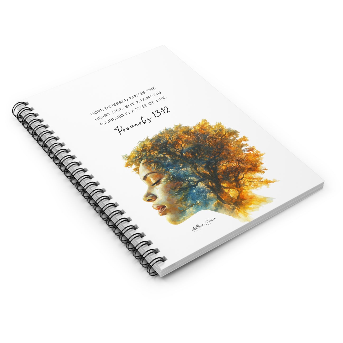 Copy of Inspirational Spiral Notebook - Proverbs 13:12 - Nature & Reflection
