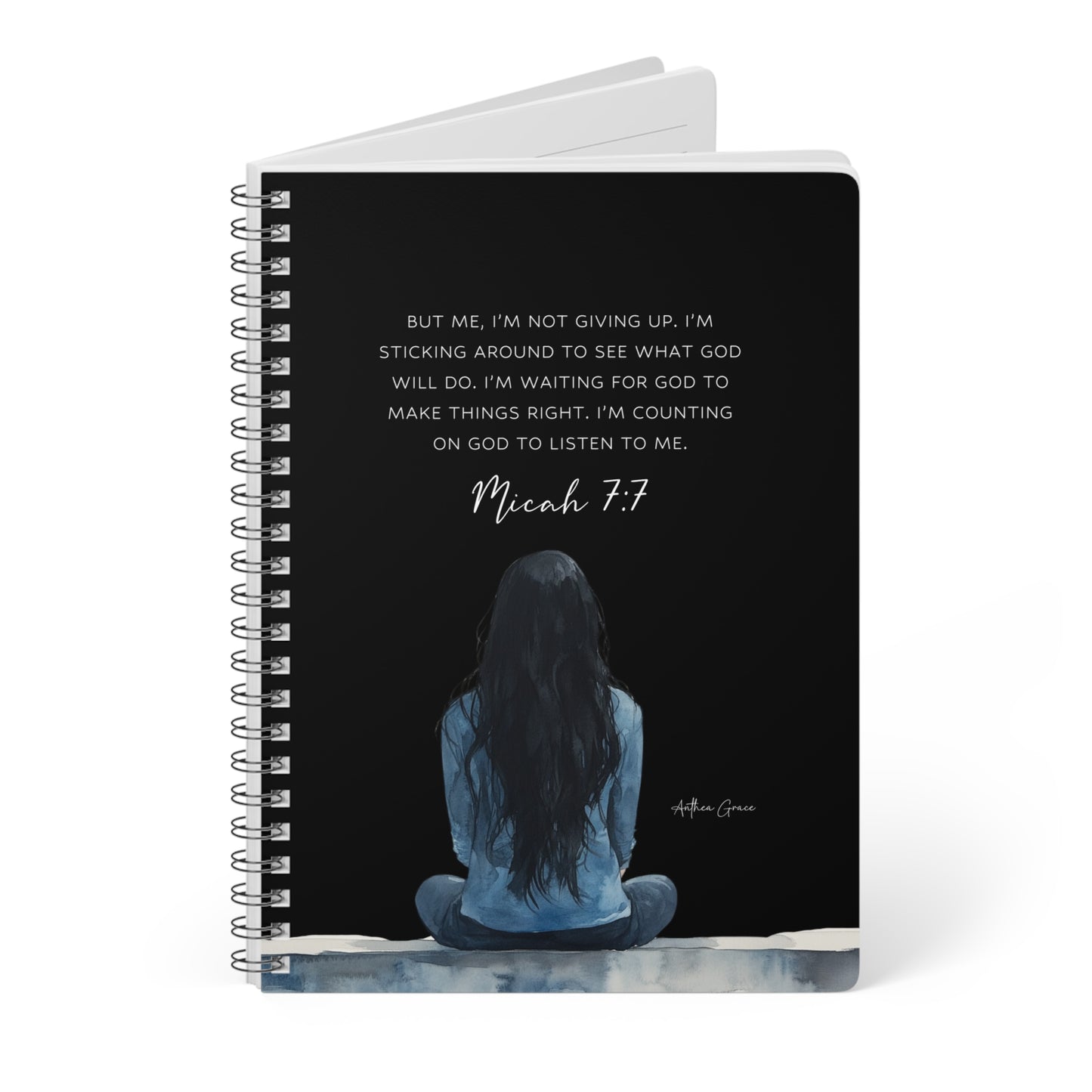 Micah 7:7 Spiral A5 Notebook