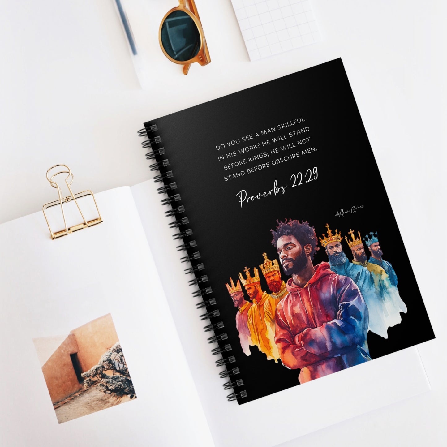 Copy of Inspirational Ruled Notebook - Proverbs 22:29, Motivational Journal, Writing Pad, Affirmation Notebook, Gift for Students, Creative Planner