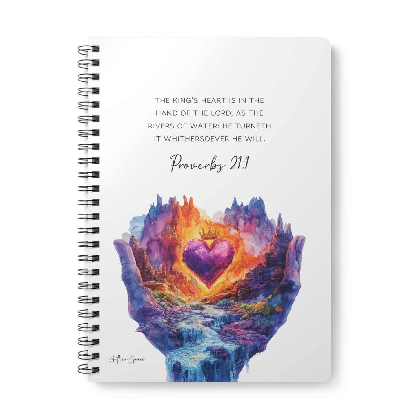 Proverbs 21:1 Spiral A5 Notebook