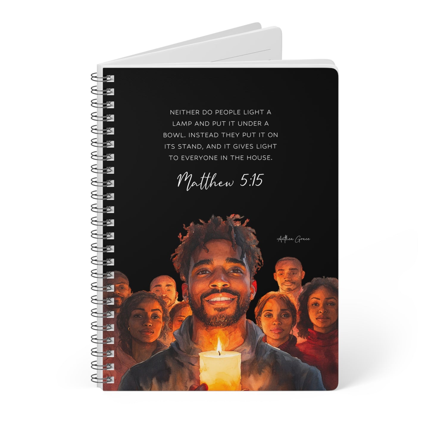 Matthew 5:15 Spiral A5 Notebook