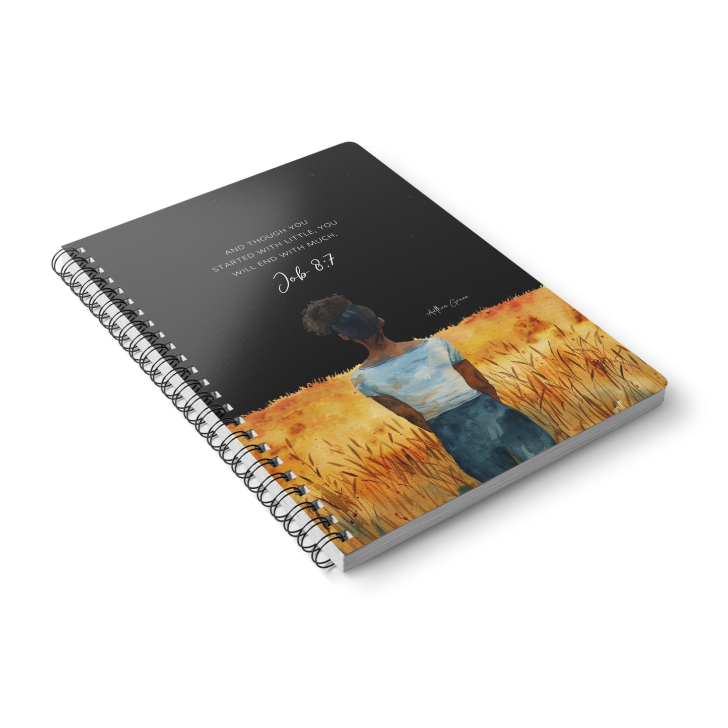 Job 8:7 Spiral A5 Notebook