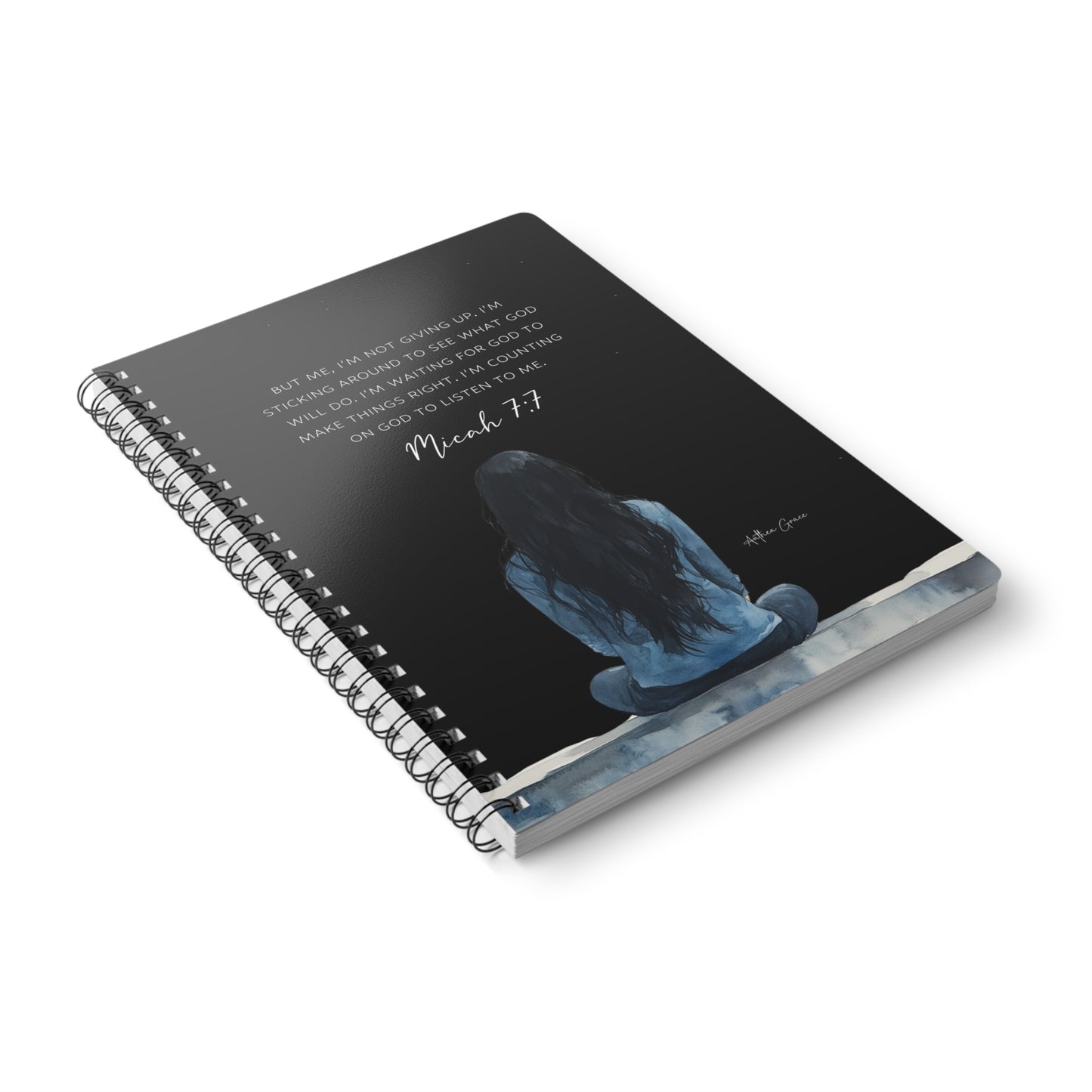 Micah 7:7 Spiral A5 Notebook