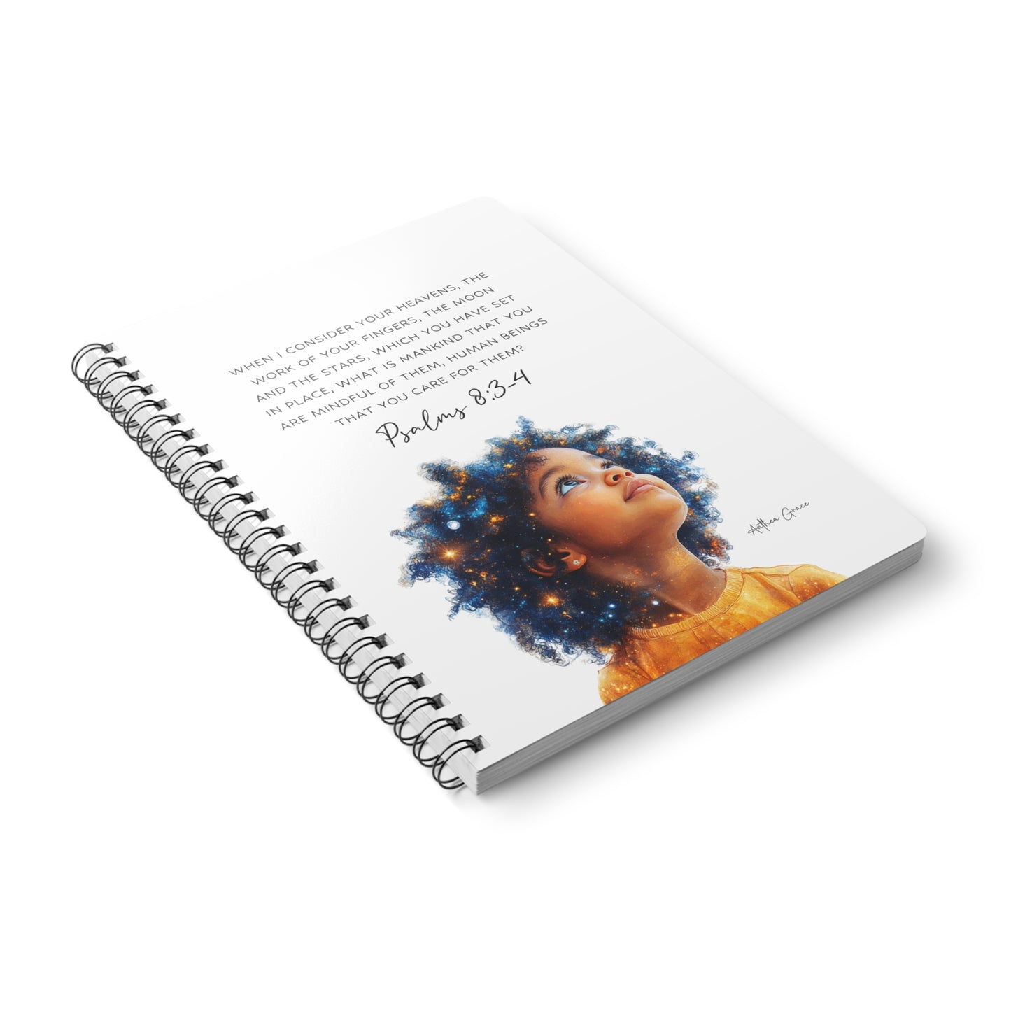 Psalms 8:3-4 Spiral A5 Notebook