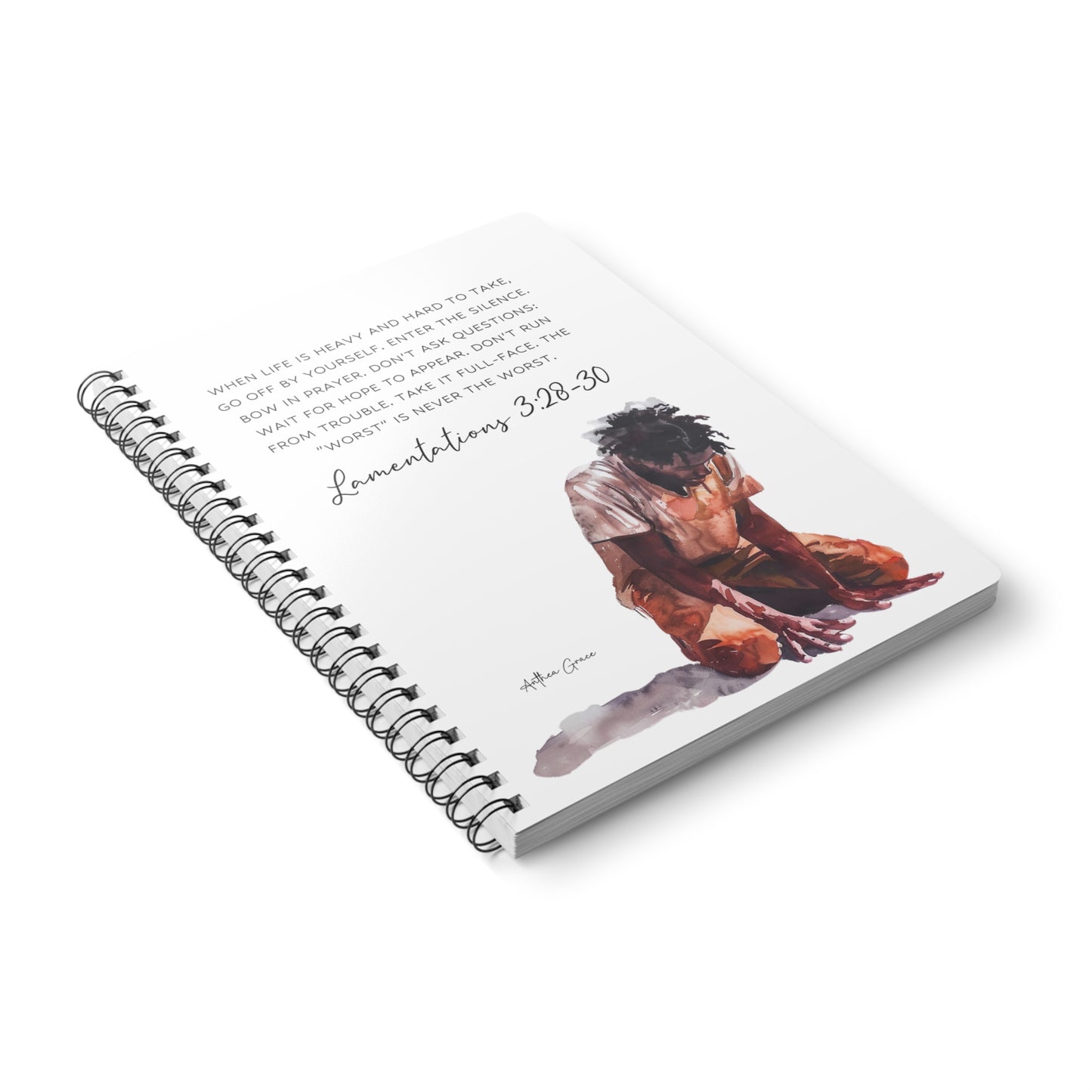 Lamentations 3:28-30 Spiral A5 Notebook