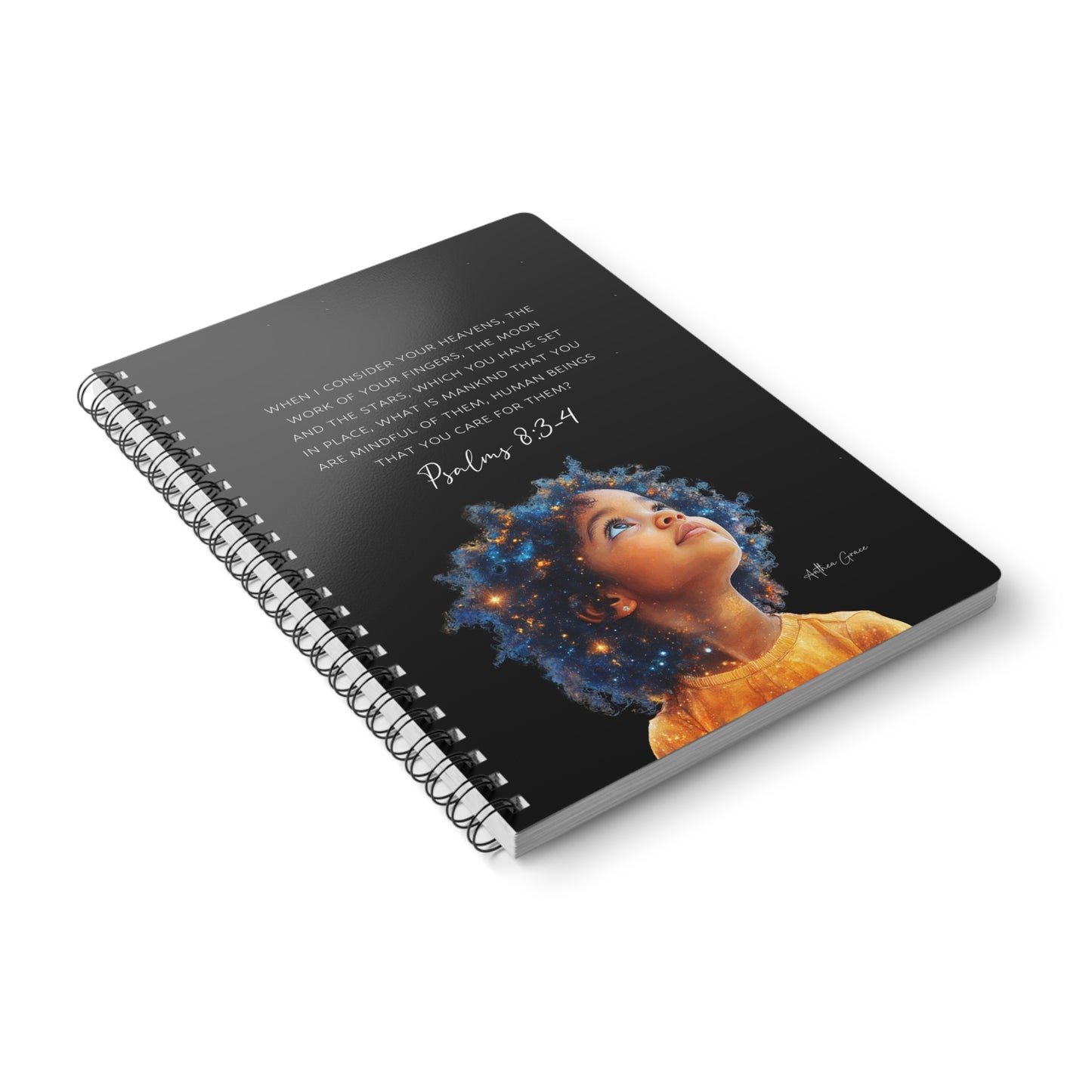 Psalms 8:3-4 Spiral A5 Notebook