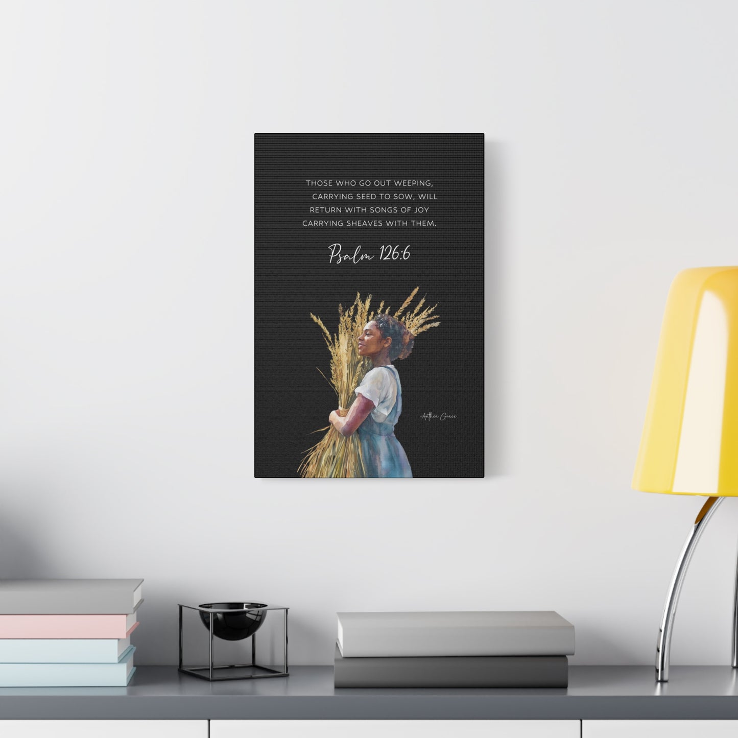 Inspirational Wall Art Canvas, Home Decor, Psalm 126:6, Motivational Gift, Faith-Based Artwork, Uplifting Home Accent