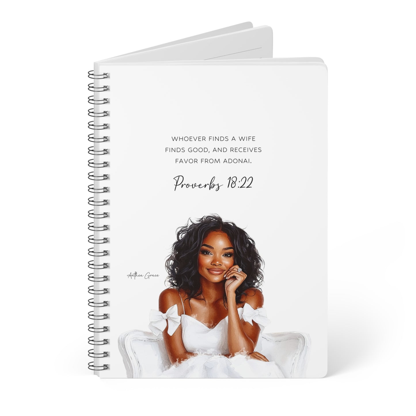 Proverbs 18:22 Spiral A5 Notebook
