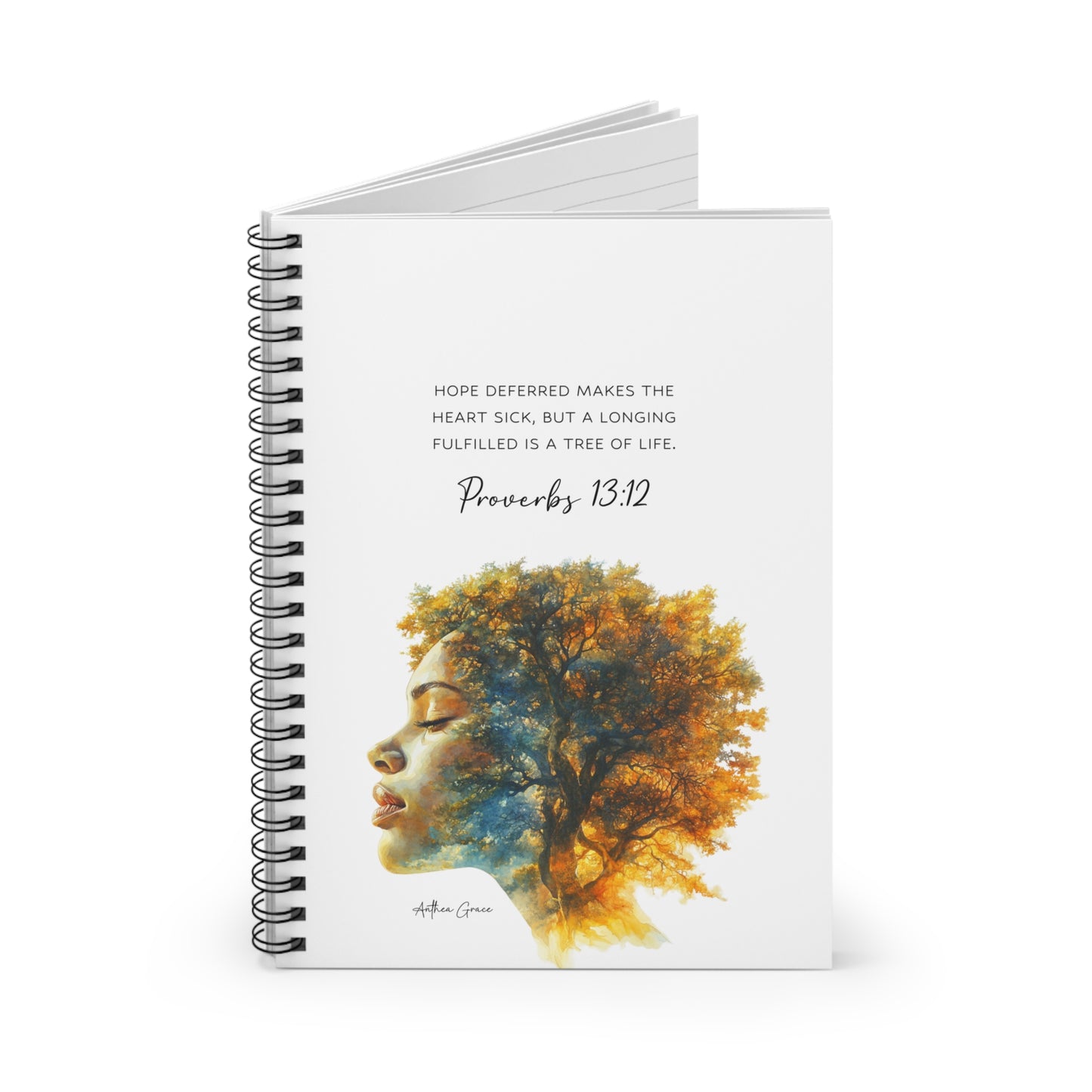 Copy of Inspirational Spiral Notebook - Proverbs 13:12 - Nature & Reflection