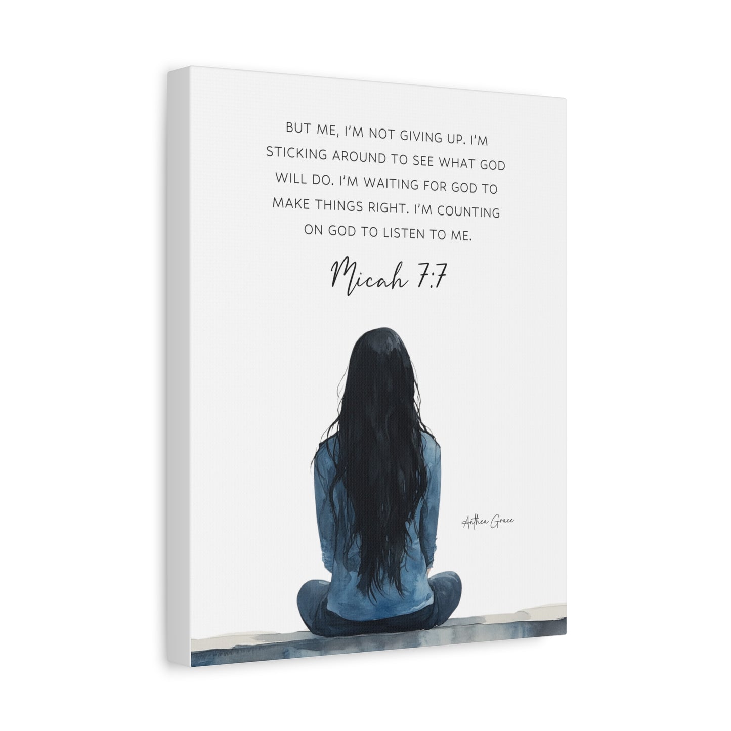 Micah 7:7 Wall Art Canvas