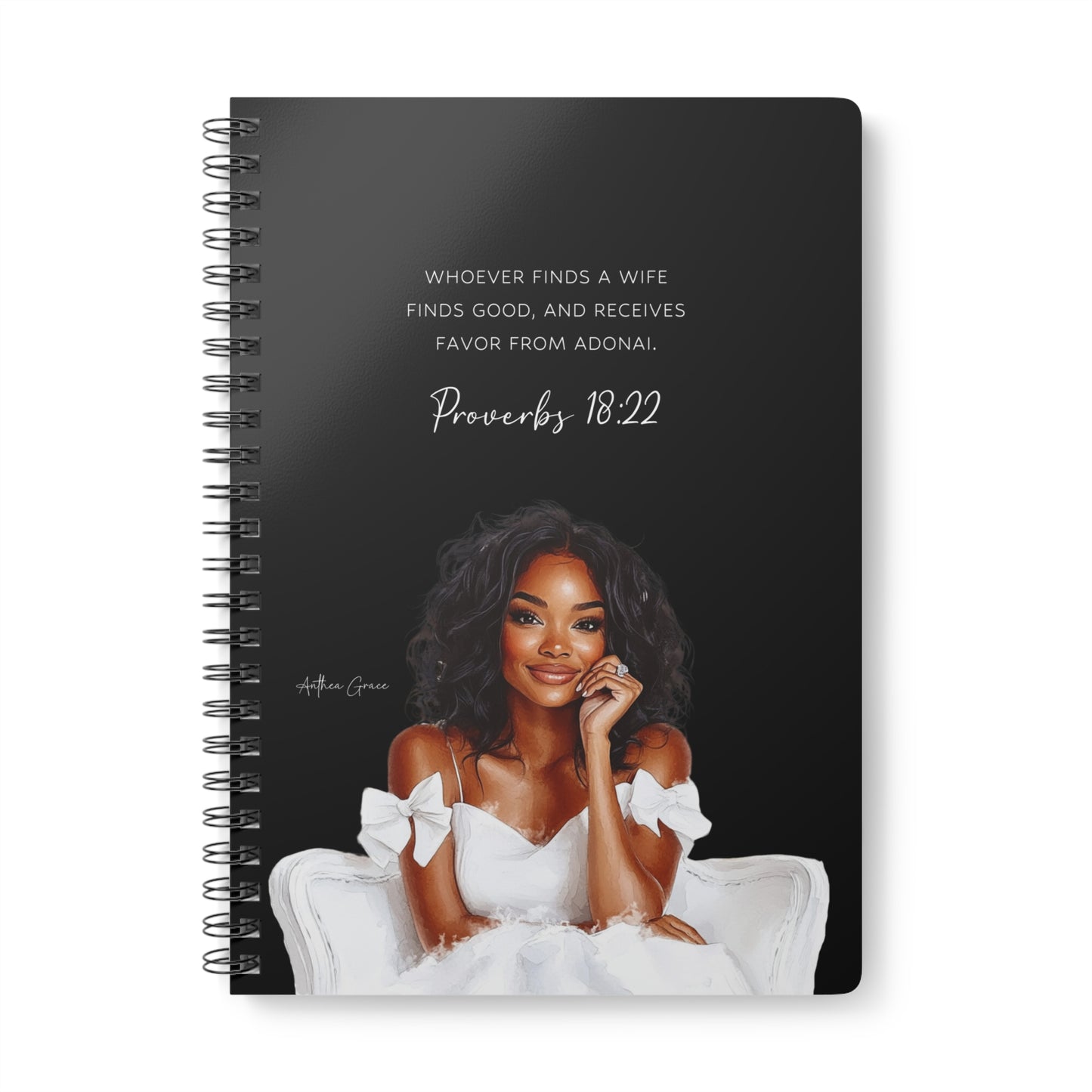 Proverbs 18:22 Spiral A5 Notebook