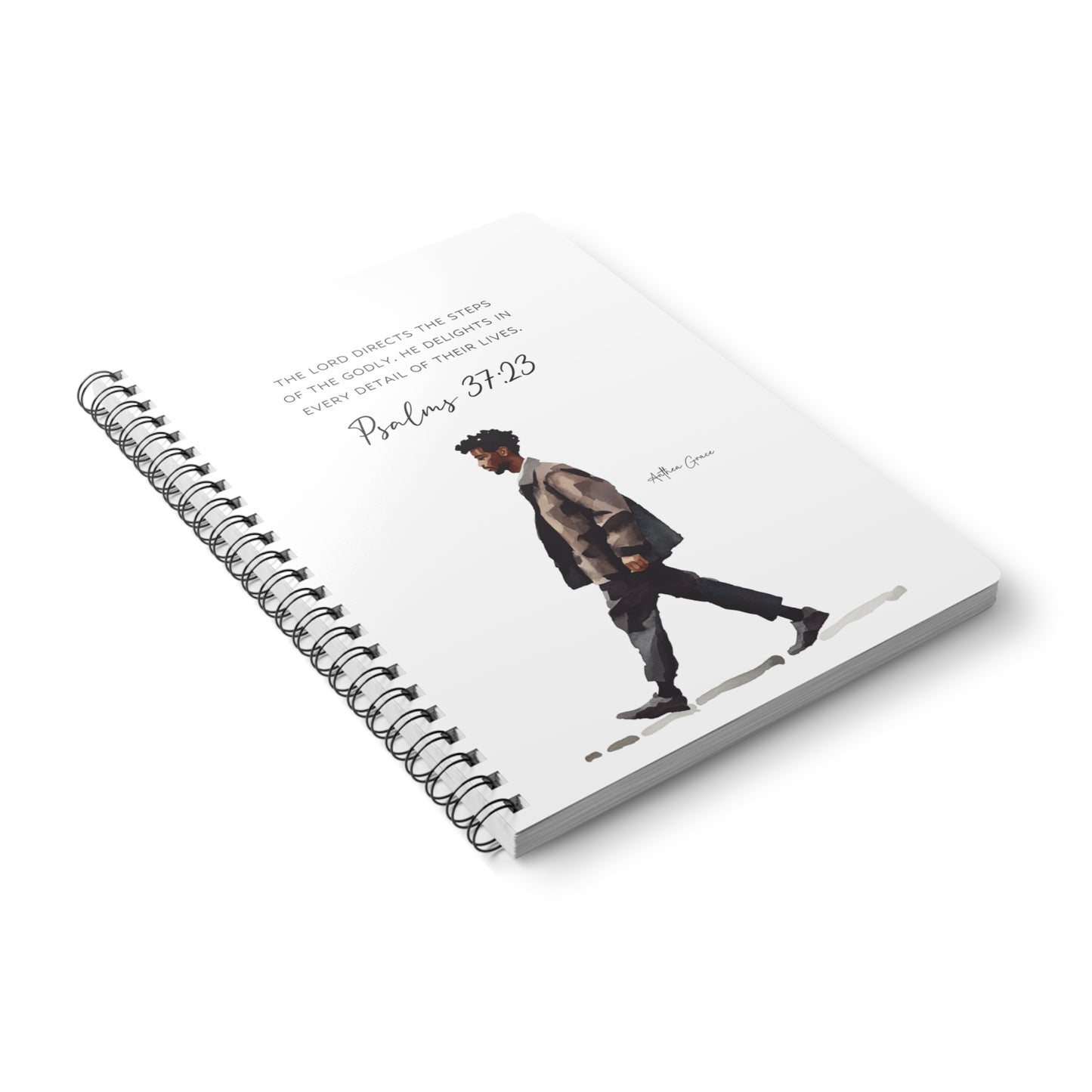 Psalms 37:23 Spiral A5 Notebook