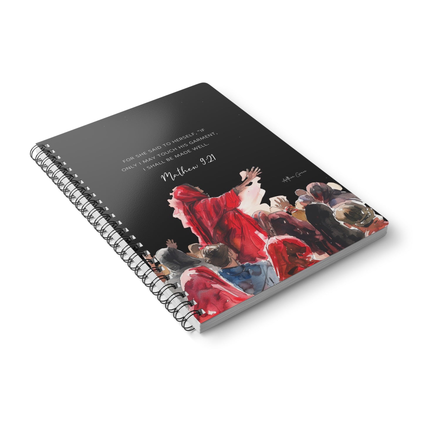 Mathew 9:21 Spiral A5 Notebook