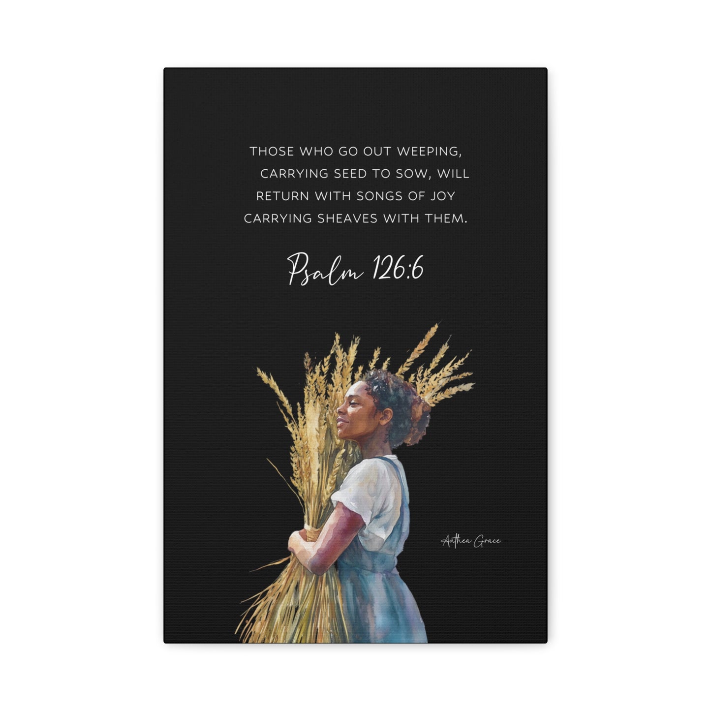 Inspirational Wall Art Canvas, Home Decor, Psalm 126:6, Motivational Gift, Faith-Based Artwork, Uplifting Home Accent