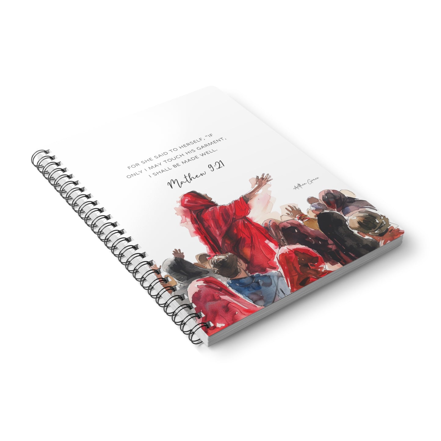 Mathew 9:21 Spiral A5 Notebook