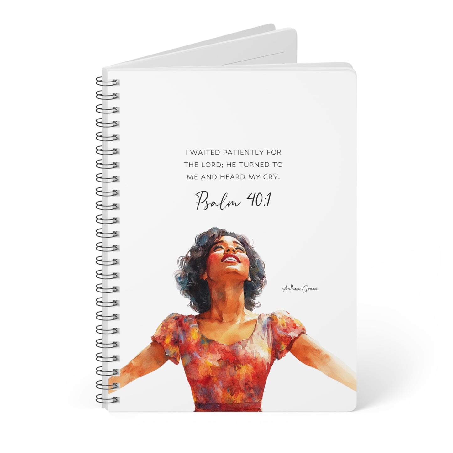 Psalm 40:1 Spiral A5 Notebook