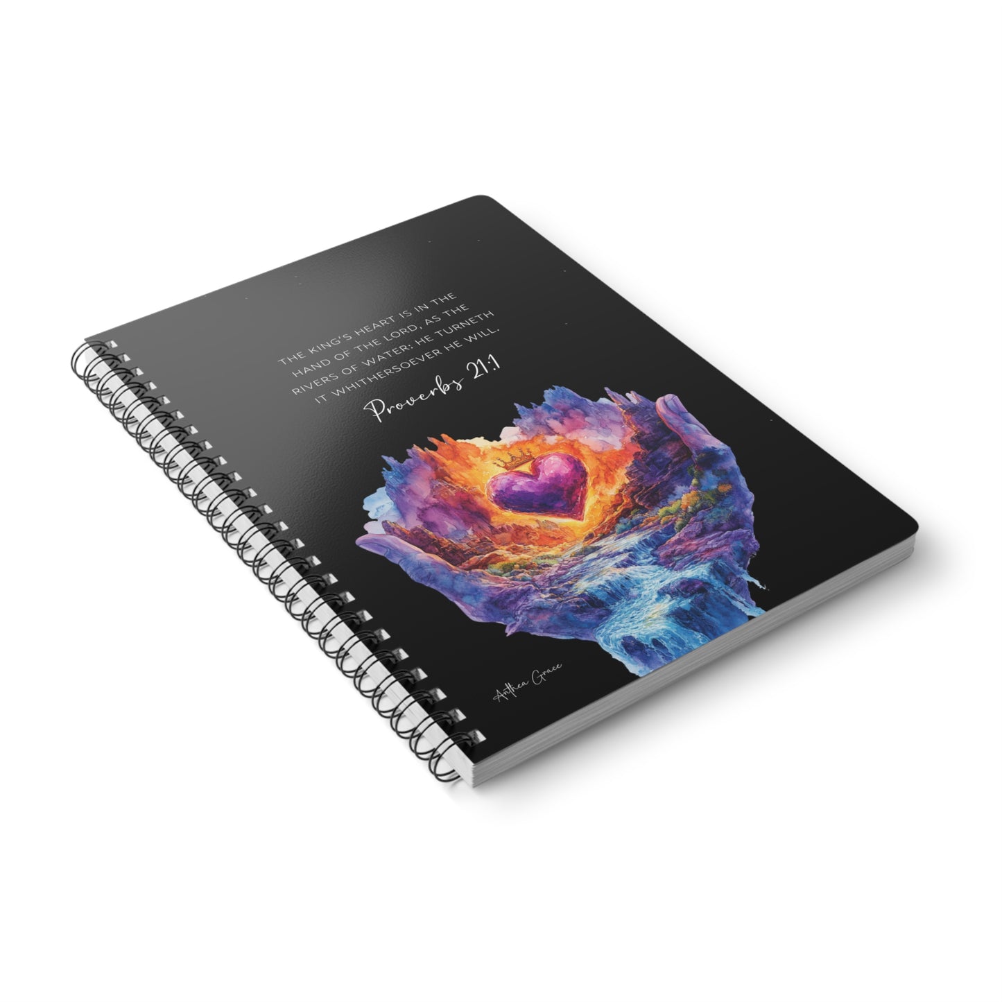 Proverbs 21:1 Spiral A5 Notebook