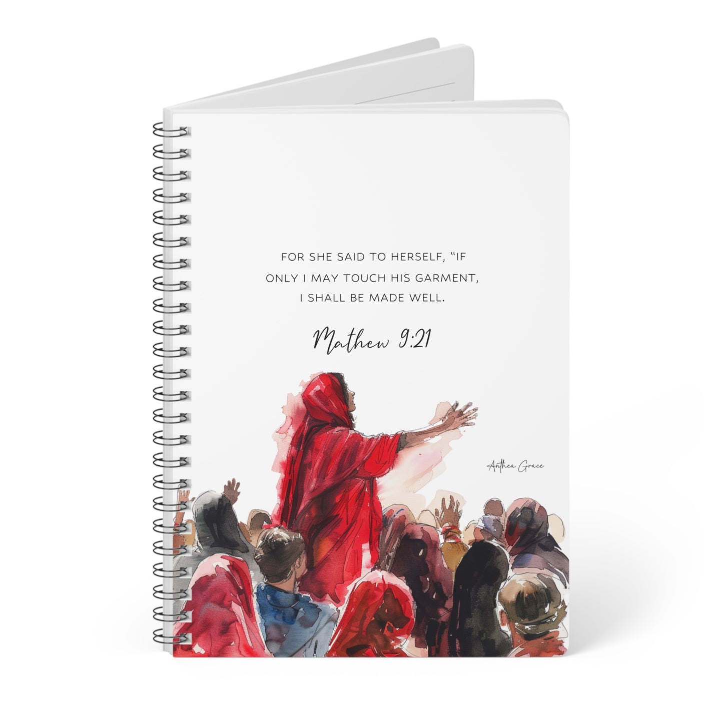 Mathew 9:21 Spiral A5 Notebook