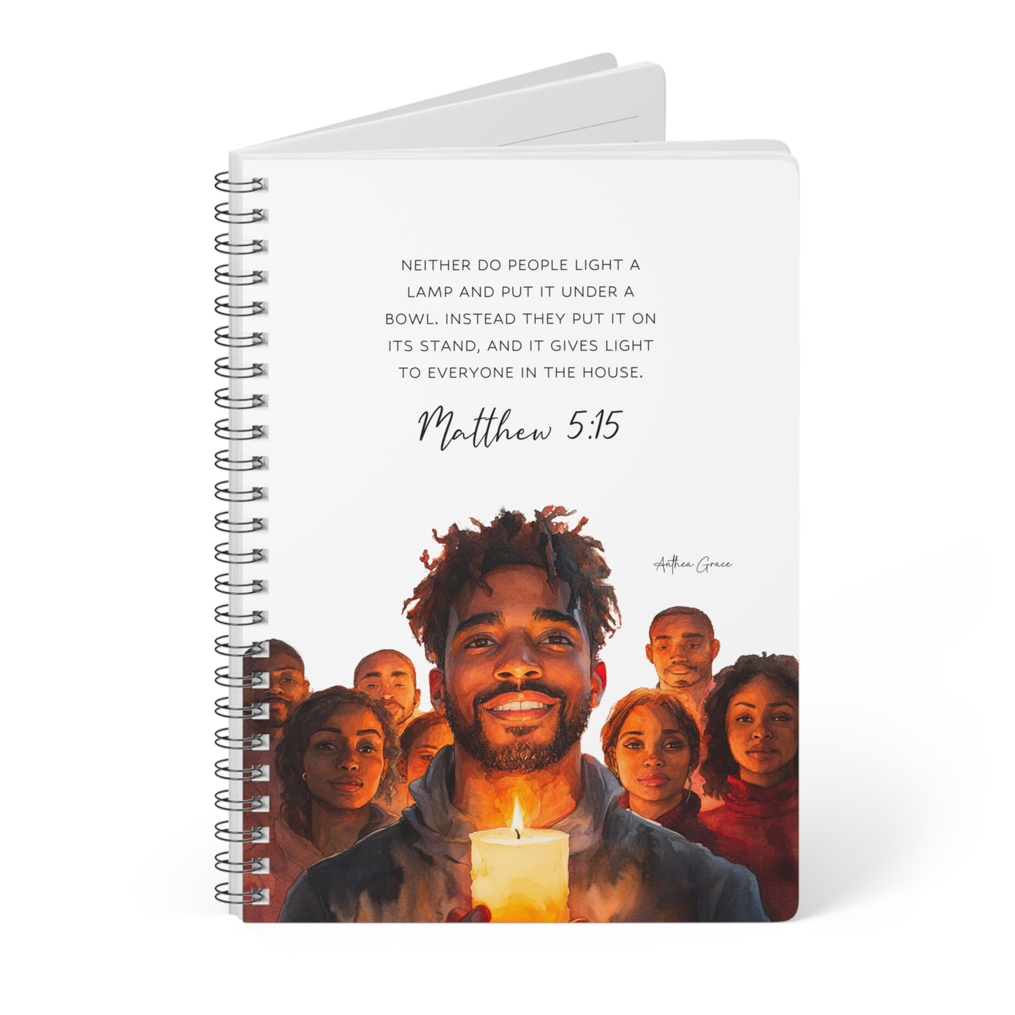 Matthew 5:15 Spiral A5 Notebook