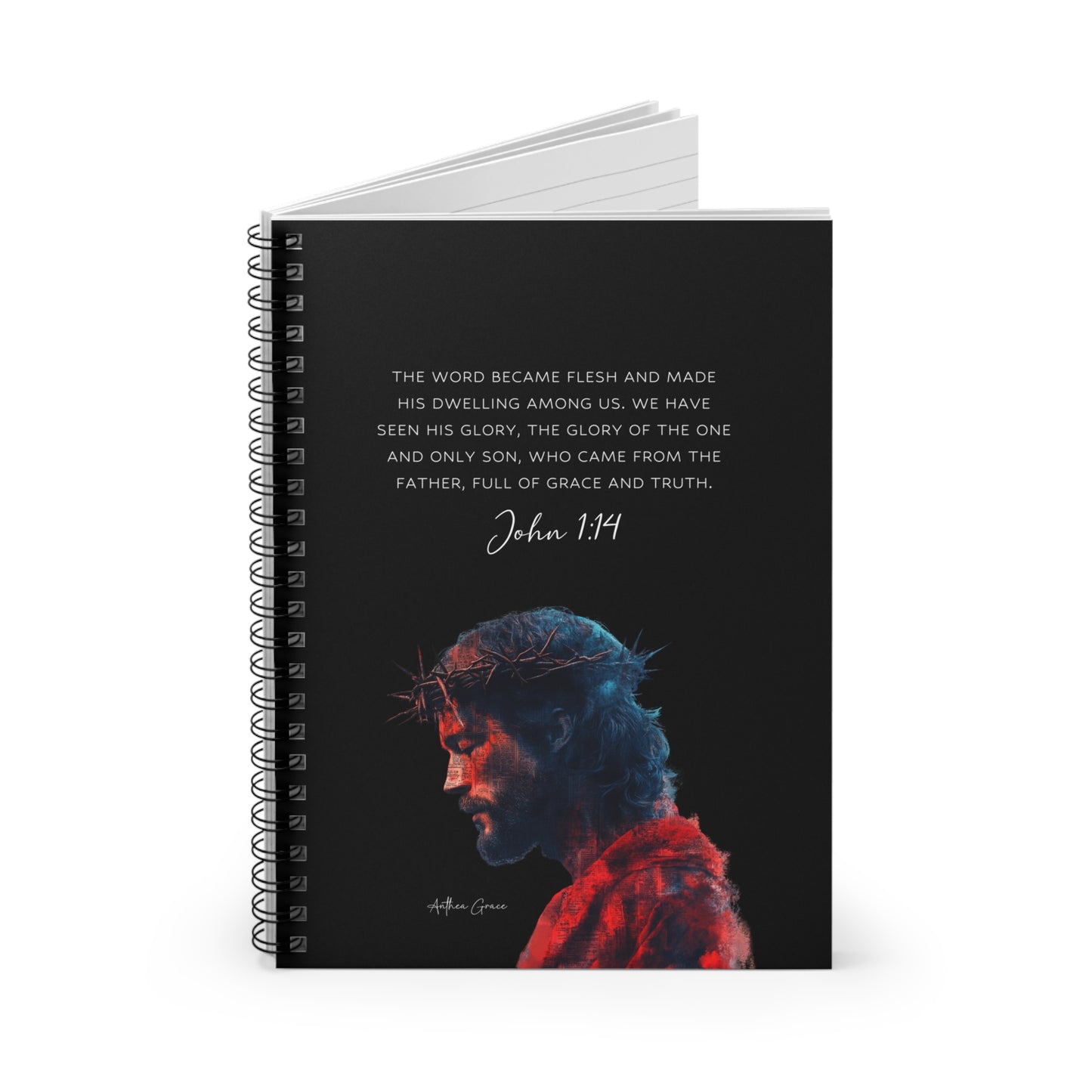 Copy of Inspirational Spiral Notebook - John 1:14 - Faith & Reflection