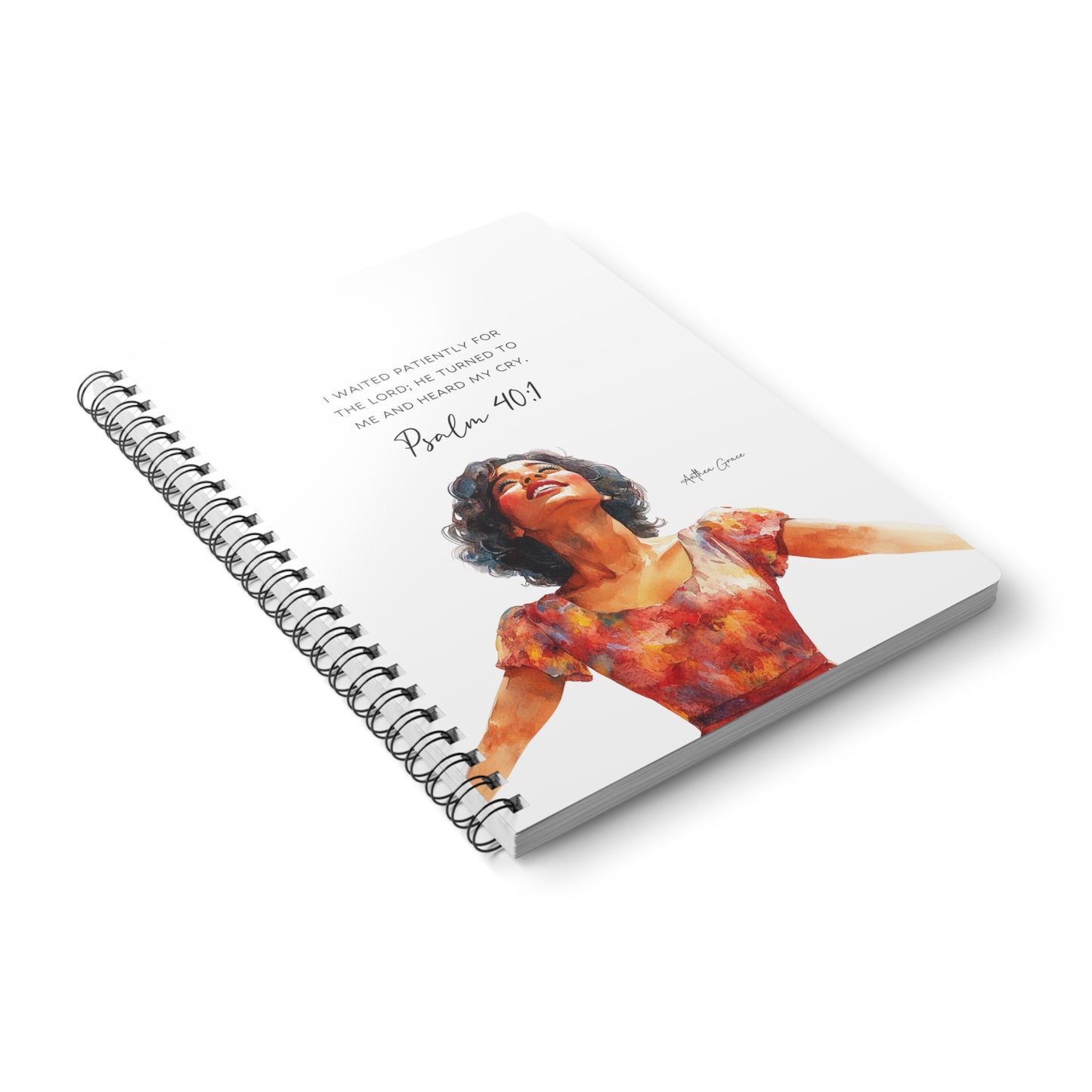 Psalm 40:1 Spiral A5 Notebook