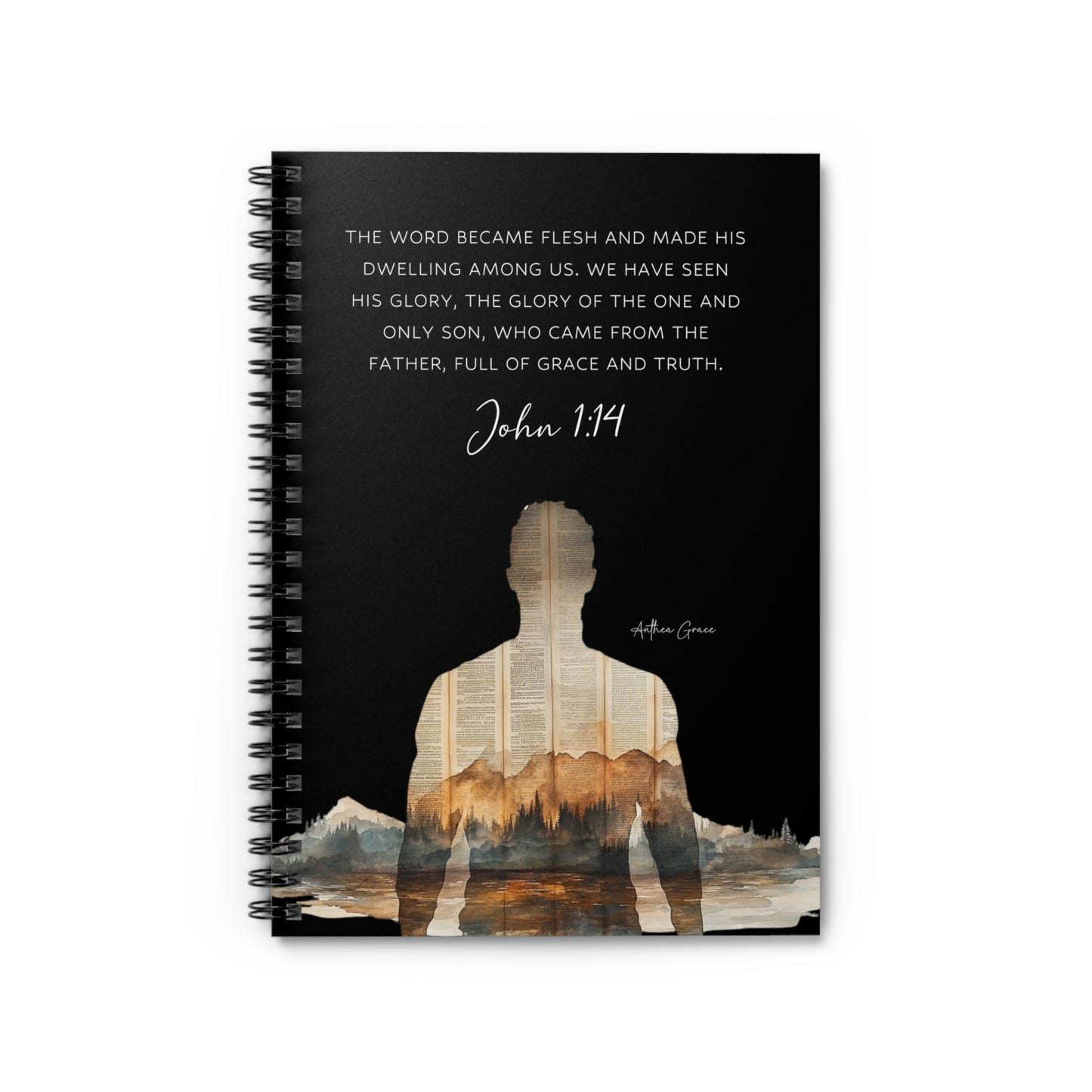 Copy of Inspirational Spiral Notebook John 1:14, Faith Journal, Christian Notebook, Motivational Gift, Religious Planner, Devotional Notepad