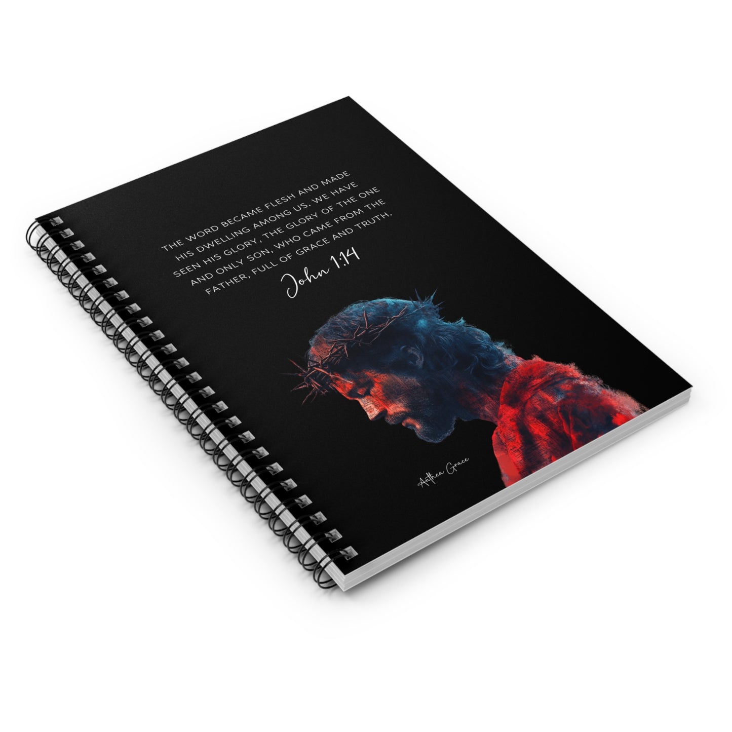Copy of Inspirational Spiral Notebook - John 1:14 - Faith & Reflection