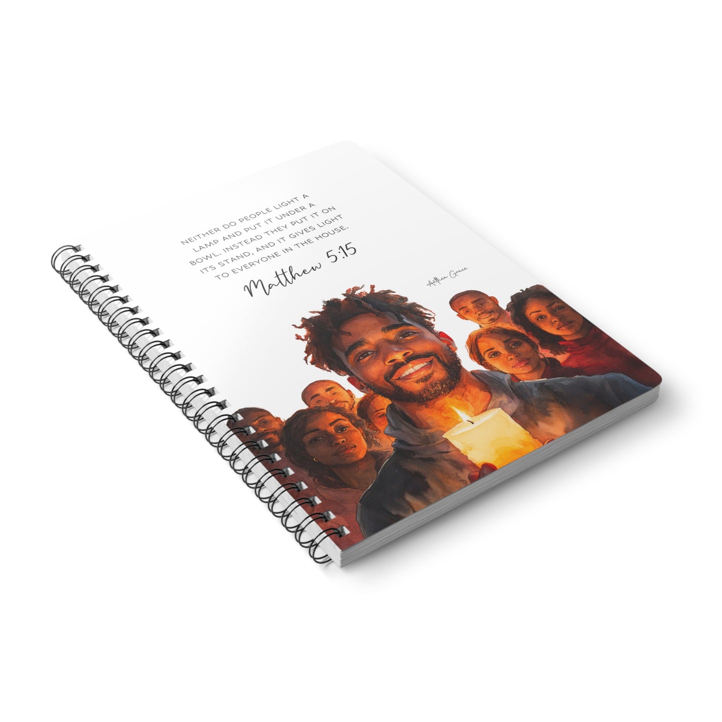 Matthew 5:15 Spiral A5 Notebook
