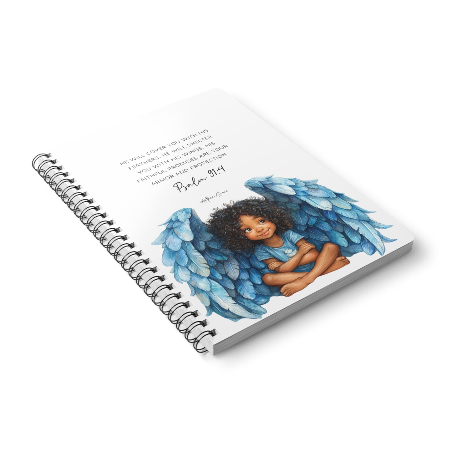 Psalm 91:4 Spiral A5 Notebook
