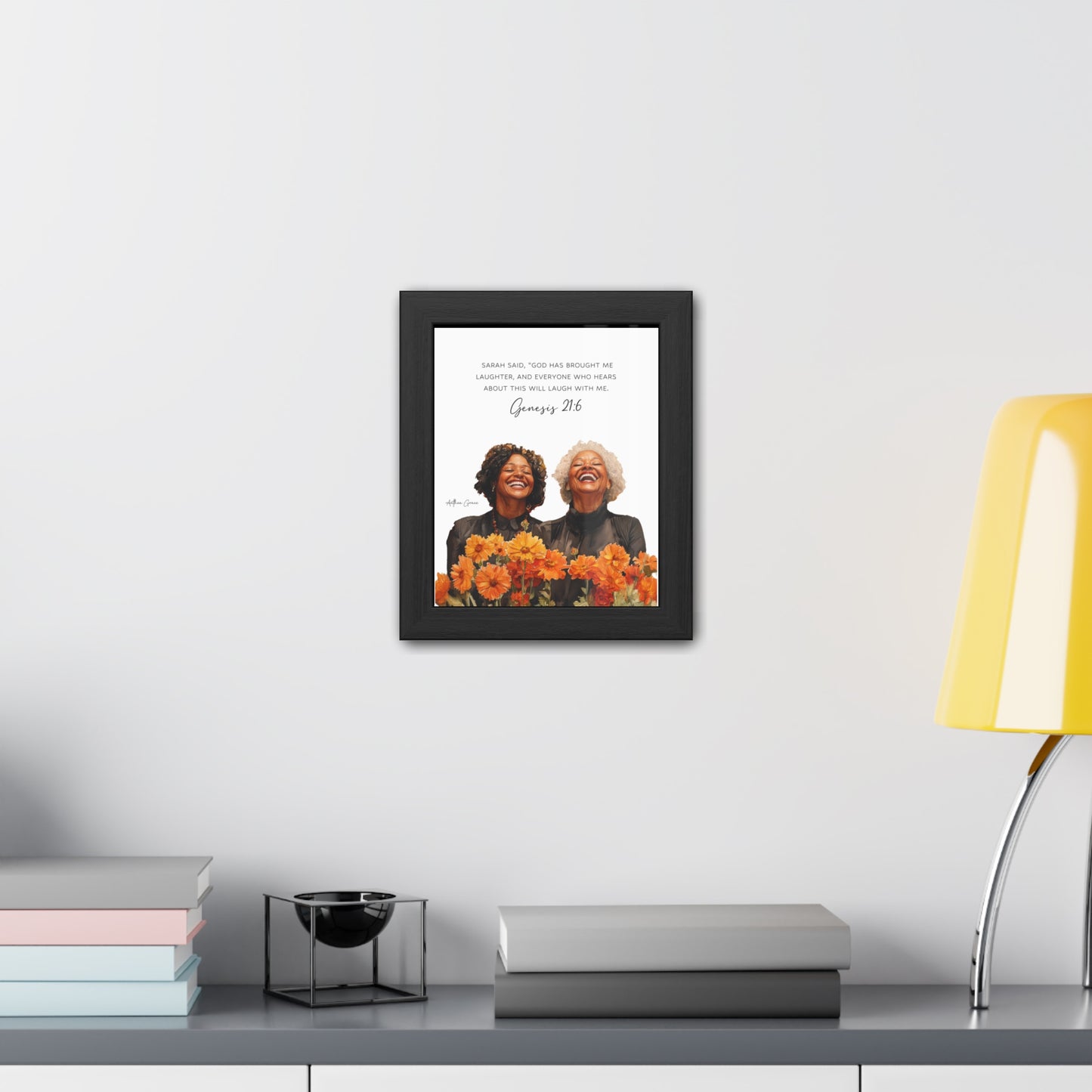 Framed Inspirational Poster, Bible Verse Wall Art, Modern Home Decor, Gift for Her, Relaxation Quote, Christian Art Print