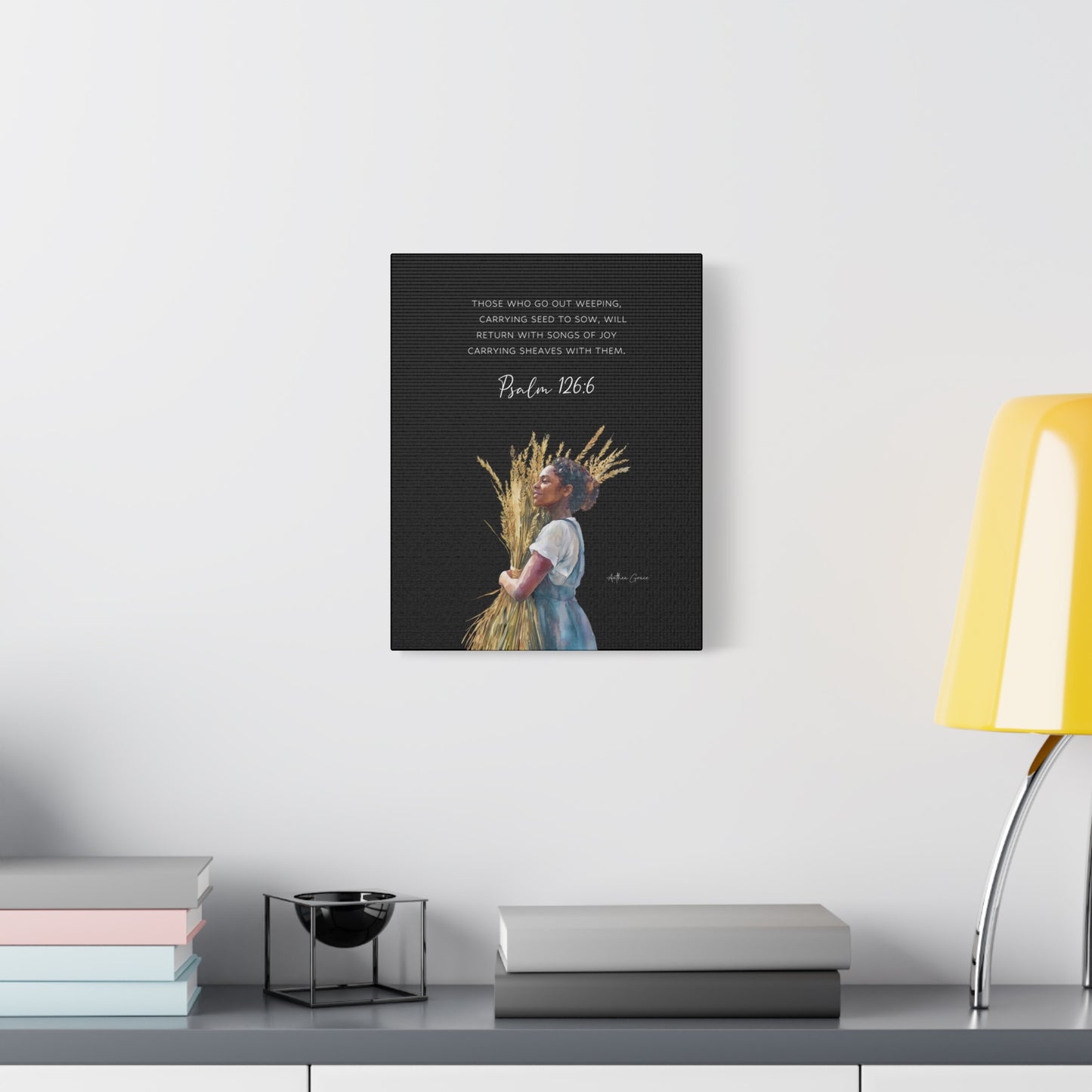 Inspirational Wall Art Canvas, Home Decor, Psalm 126:6, Motivational Gift, Faith-Based Artwork, Uplifting Home Accent