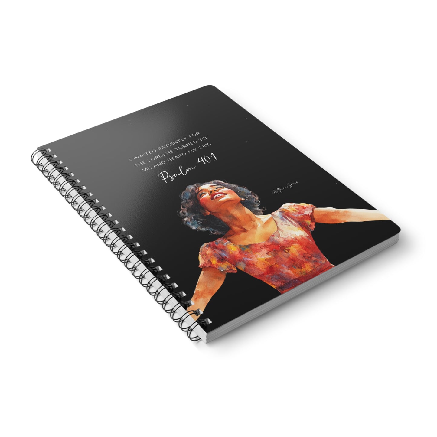 Psalm 40:1 Spiral A5 Notebook