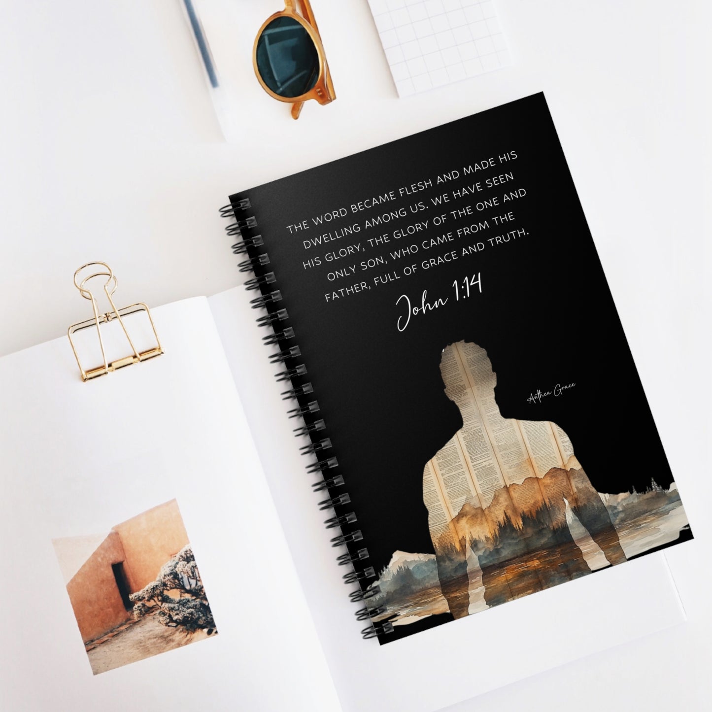 Copy of Inspirational Spiral Notebook John 1:14, Faith Journal, Christian Notebook, Motivational Gift, Religious Planner, Devotional Notepad