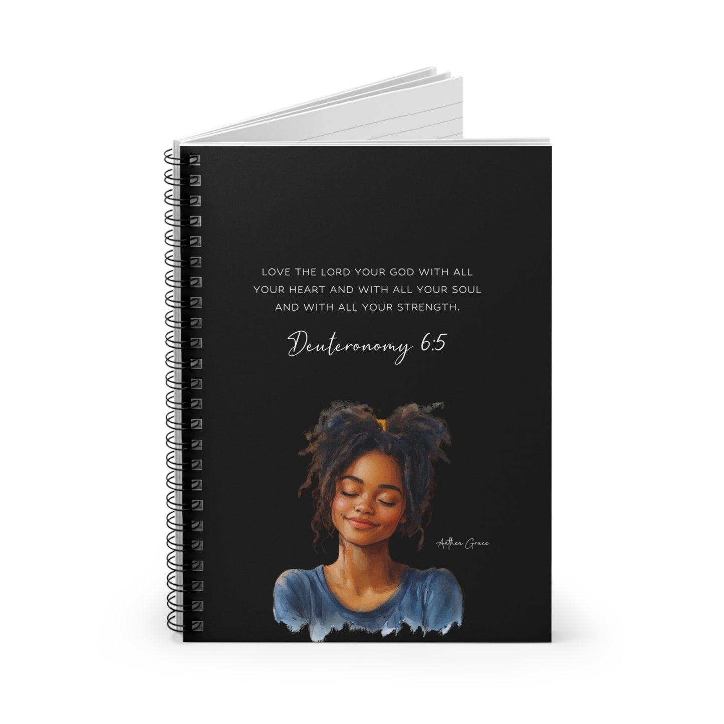 Copy of Deuteronomy 6:5 Spiral Notebook, Christian Journal for Women, Inspirational Faith Gift, Bible Verse Diary, Self Love Planner