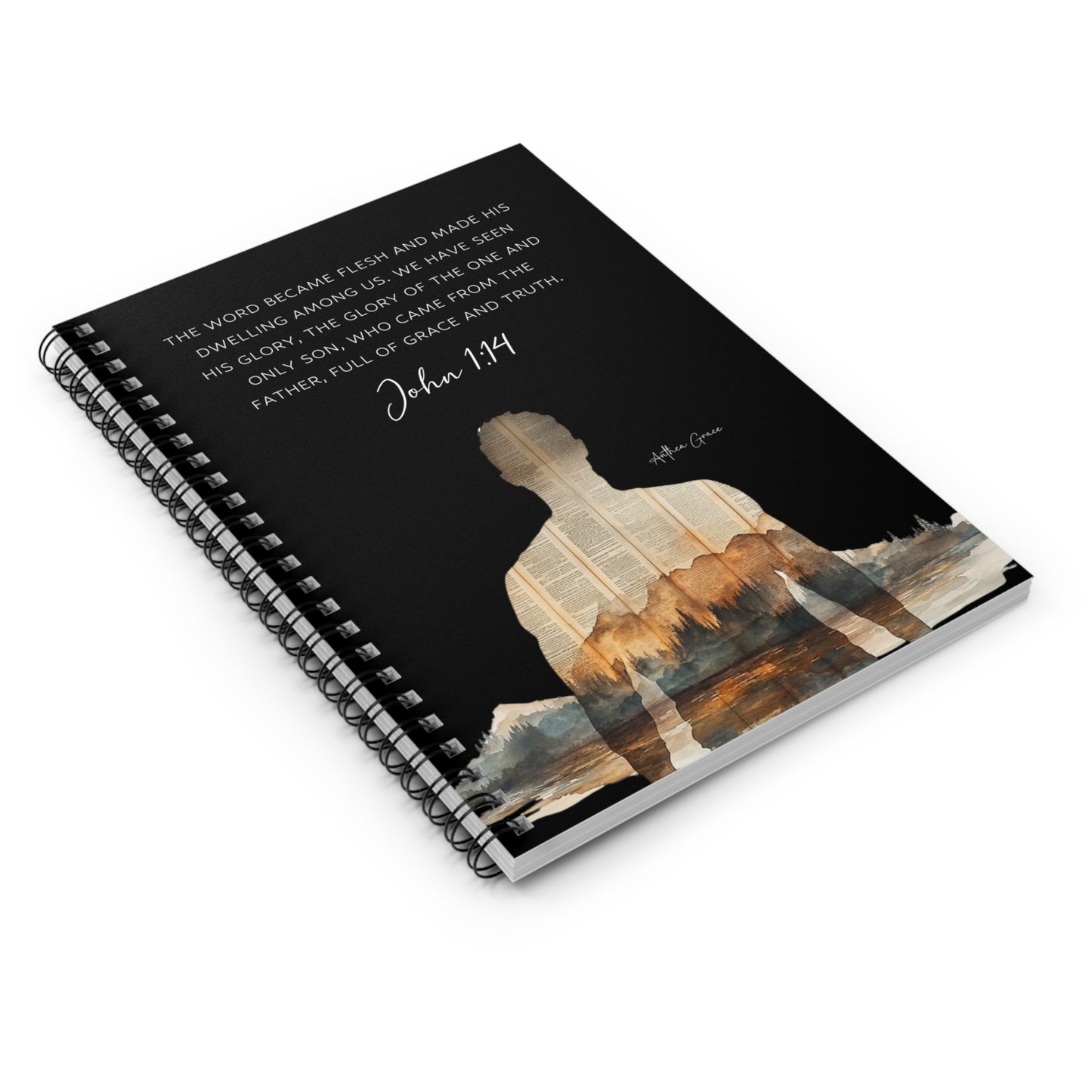 Copy of Inspirational Spiral Notebook John 1:14, Faith Journal, Christian Notebook, Motivational Gift, Religious Planner, Devotional Notepad