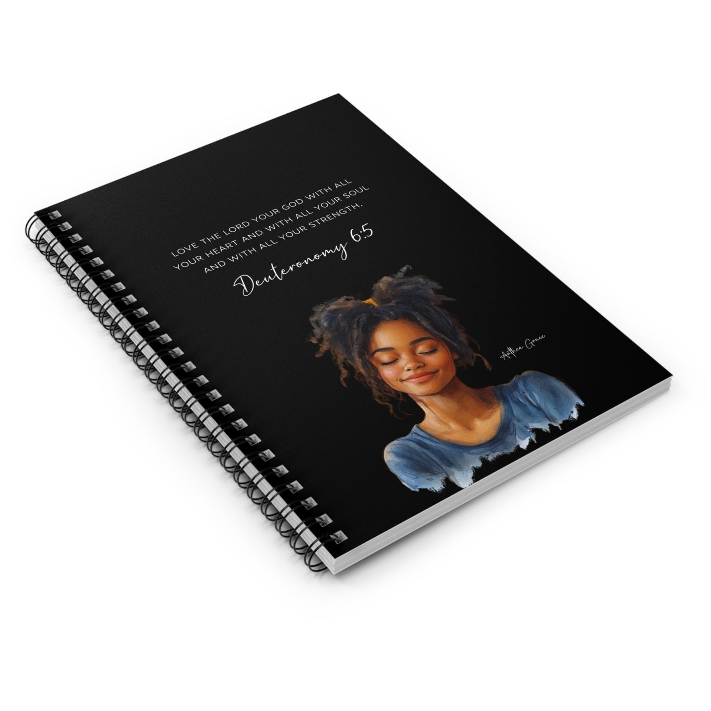 Copy of Deuteronomy 6:5 Spiral Notebook, Christian Journal for Women, Inspirational Faith Gift, Bible Verse Diary, Self Love Planner