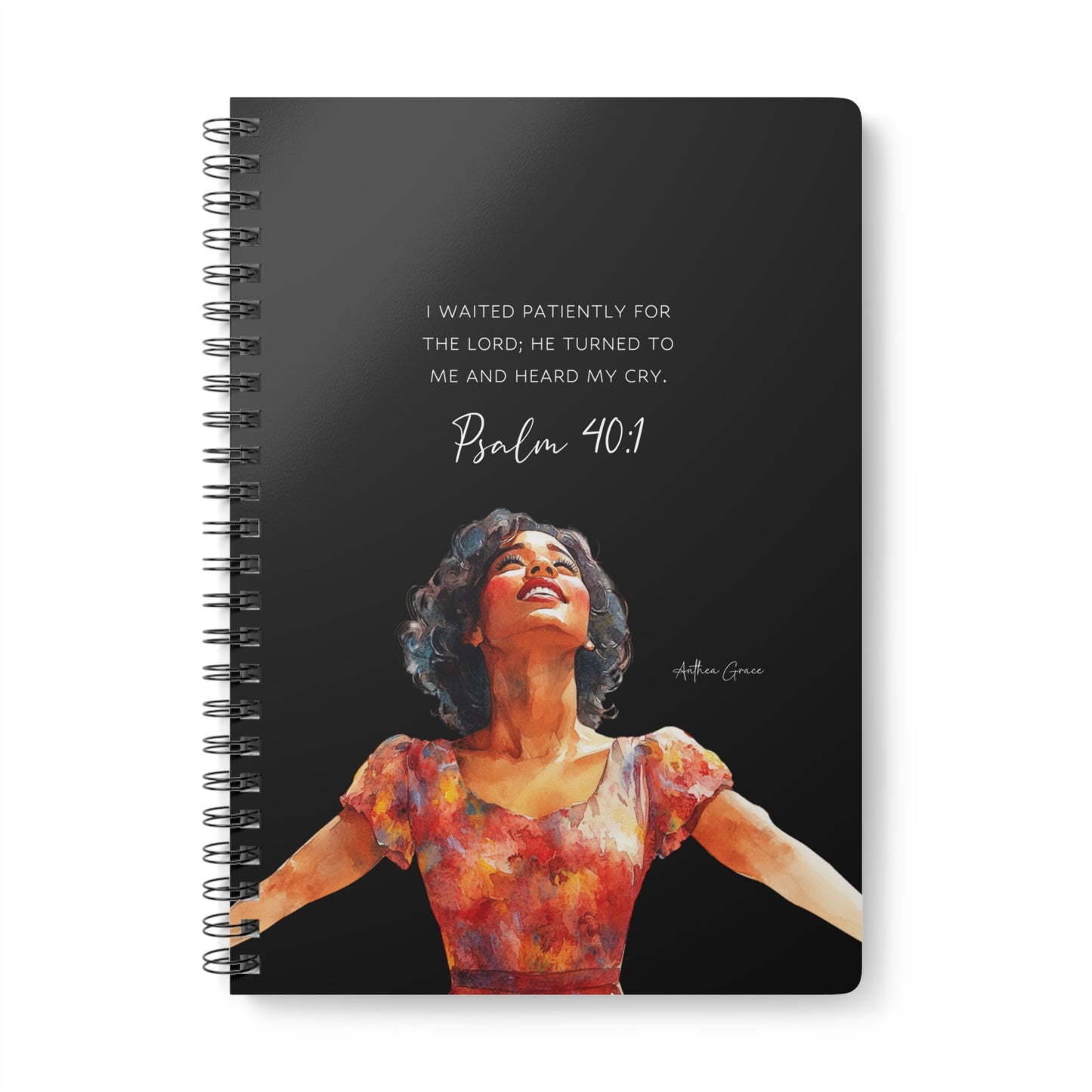 Psalm 40:1 Spiral A5 Notebook