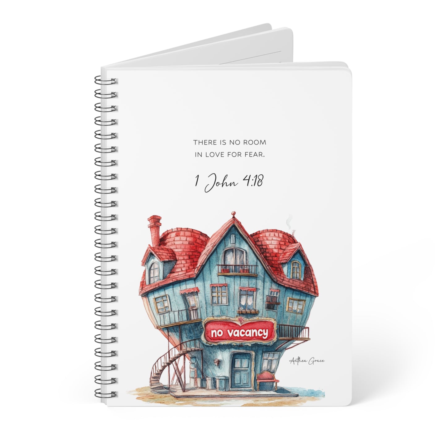 1 John 4:18 Spiral A5 Notebook