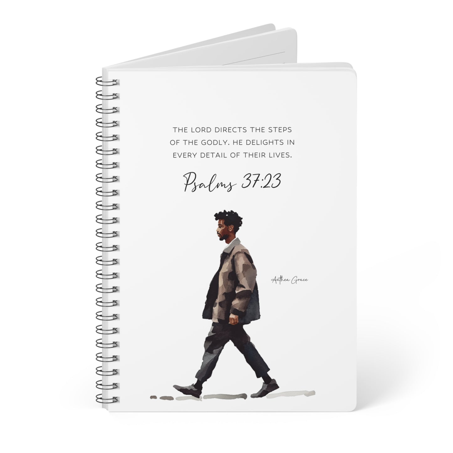 Psalms 37:23 Spiral A5 Notebook