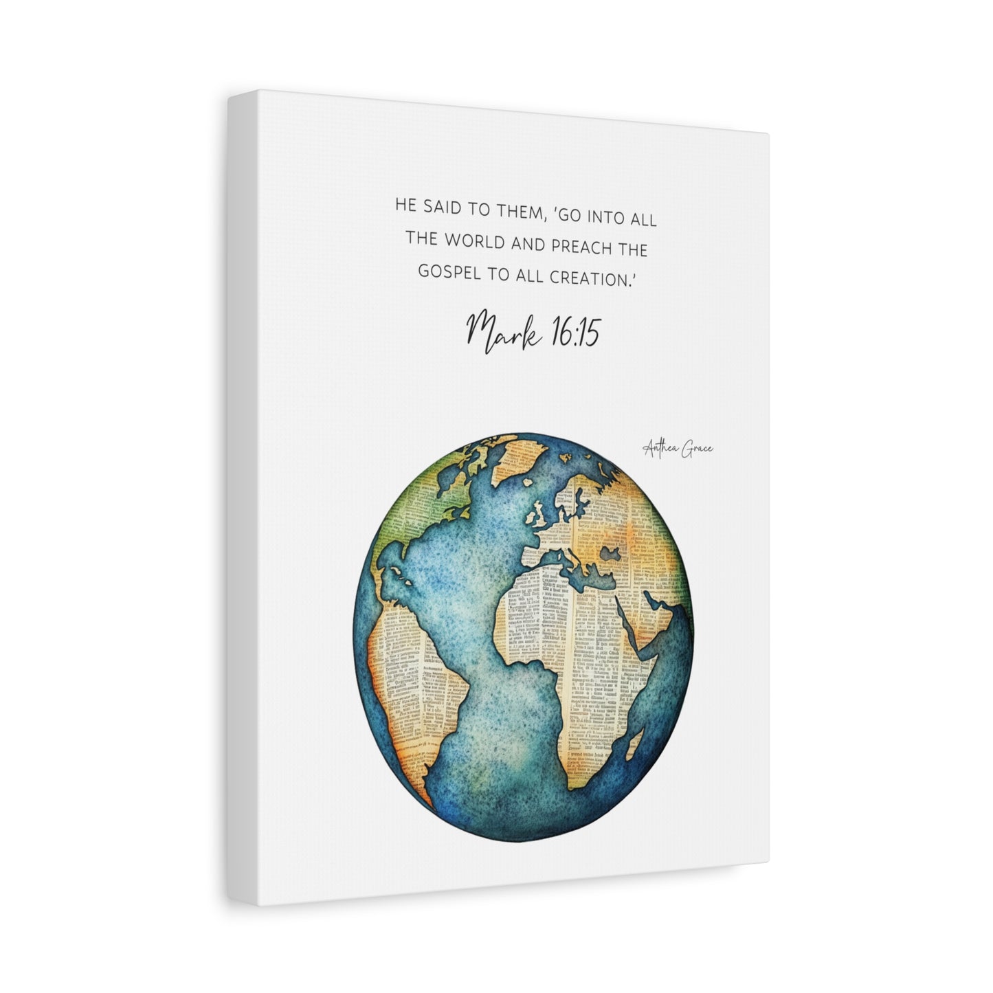 Mark 16:15 Wall Art Canvas