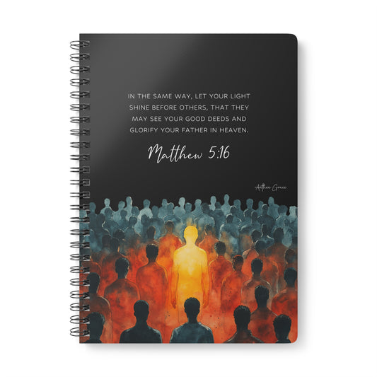 Matthew 5:16 Spiral A5 Notebook