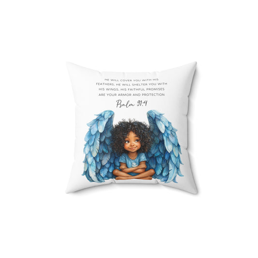 Psalm 91:4 Cozy Decorative Pillow