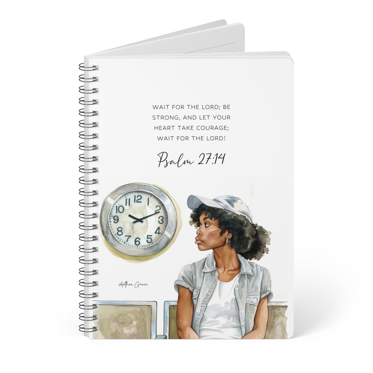 Psalm 27:14 Spiral A5 Notebook