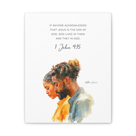 1 John 4:15 Wall Art Canvas