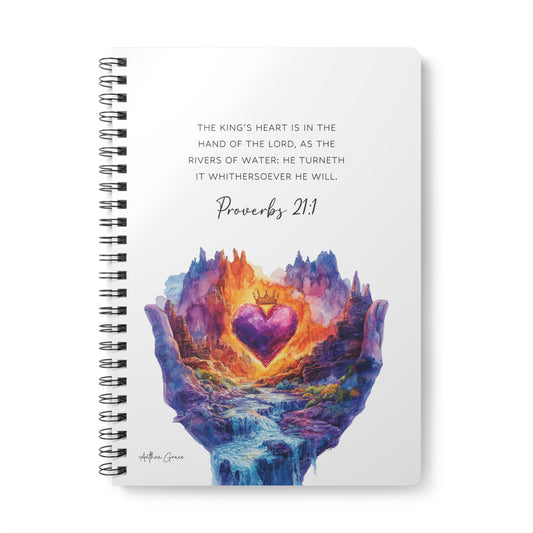 Proverbs 21:1 Spiral A5 Notebook