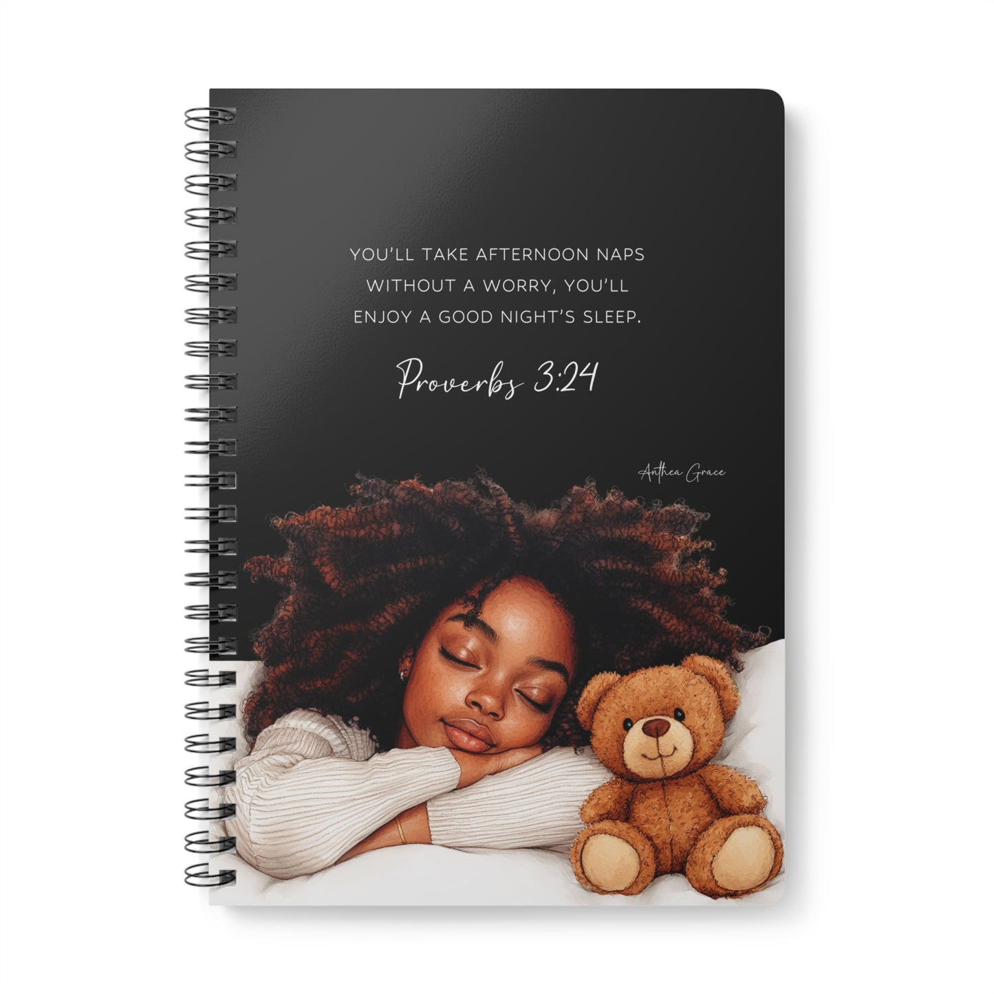 Proverbs 3:24 Spiral A5 Notebook