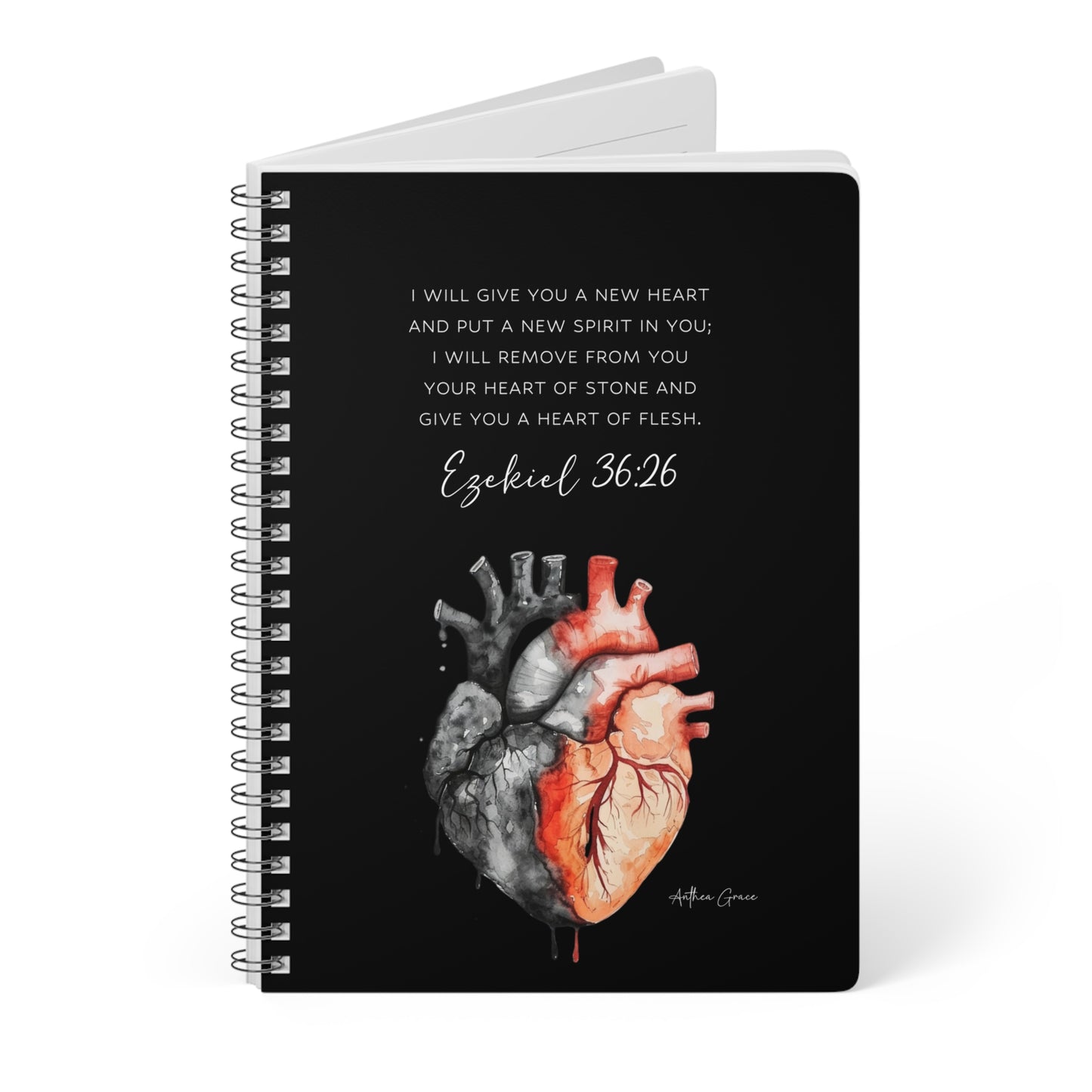 Ezekiel 36:26 Spiral A5 Notebook