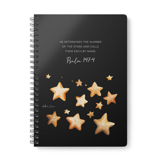 Psalm 147:4 Spiral A5 Notebook